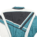 SUNTERRA Womens Teal & Black White Colourblock Zip Nylon Track Jacket M