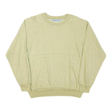 NORMAN GREEN Mens Beige Cotton Blend Crew Neck M Plain Pullover Sweatshirt