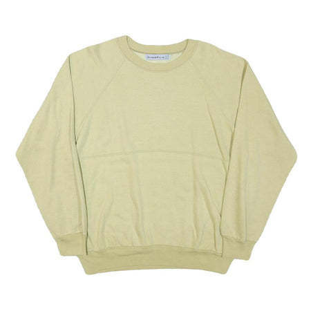 NORMAN GREEN Mens Beige Cotton Blend Crew Neck M Plain Pullover Sweatshirt