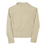 TOMMY HILFIGER Womens Beige Denim Jacket M Cotton Blend Button Front Casual