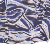 MONSOON Womens Blue & Pink Printed Blouse Long Sleeve Round Neck M Stylish Top