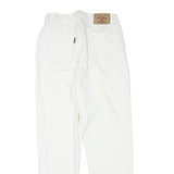 HIGHLANDS Womens Jeans White Relaxed Straight Denim W26 L29 Classic Fit Zip