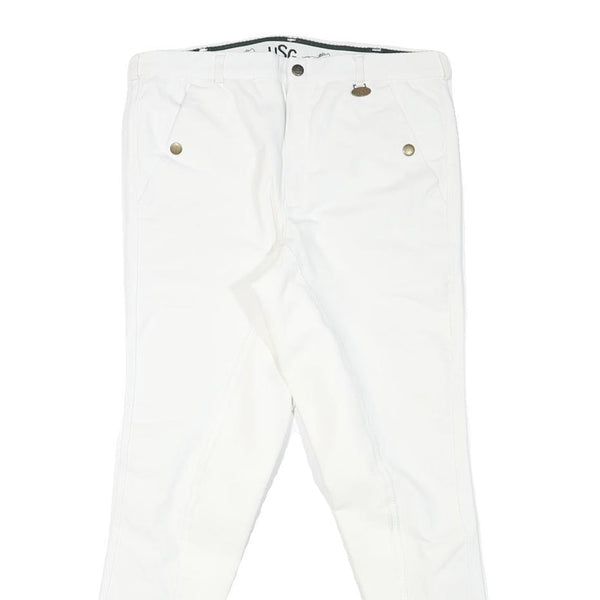 USG Womens Polyester Blend White Slim Tapered Trousers W30 L27 Premium Comfort