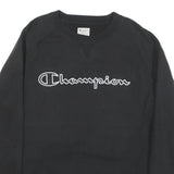 CHAMPION Mens Black Crew Neck M Cotton Blend Lightweight Sweatshirt