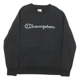 CHAMPION Mens Black Crew Neck M Cotton Blend Lightweight Sweatshirt