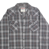 WRANGLER Mens Grey Brown & Blue Plaid Shirt XL Western Cotton Casual Workwear