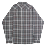 WRANGLER Mens Grey Brown & Blue Plaid Shirt XL Western Cotton Casual Workwear