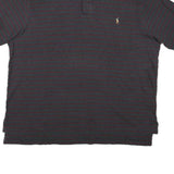 POLO RALPH LAUREN Mens Grey & Burgundy Striped Short Sleeve Polo Shirt 2XL