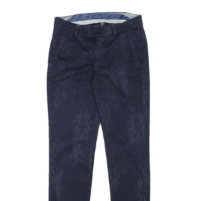 7 FOR ALL MANKIND Womens Cotton Blend Navy Slim Skinny Trousers W27 L30 Stylish