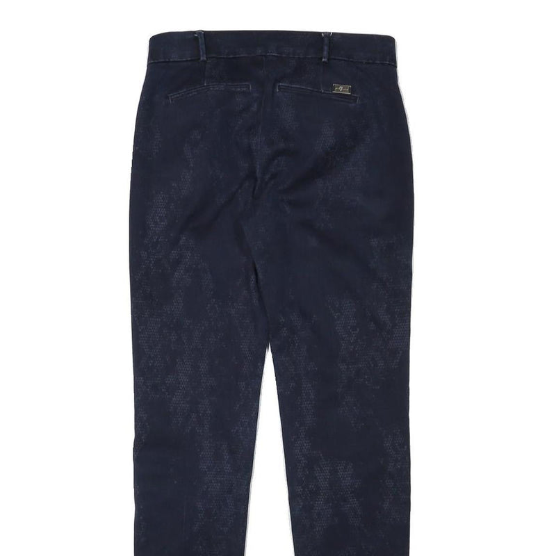 7 FOR ALL MANKIND Womens Cotton Blend Navy Slim Skinny Trousers W27 L30 Stylish