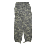 BAC Womens Cotton Blend Green Camouflage Regular Fit Tapered Trousers W24 L29