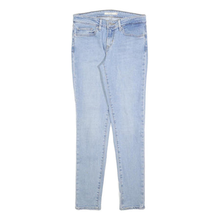 LEVI'S 711 Womens Jeans Blue Slim Skinny Denim Light W28 L32 Cotton Blend Zip