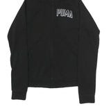 PUMA Womens Black Hoodie S Full Zip Cotton Blend Casual Sportswear