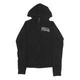 PUMA Womens Black Hoodie S Full Zip Cotton Blend Casual Sportswear