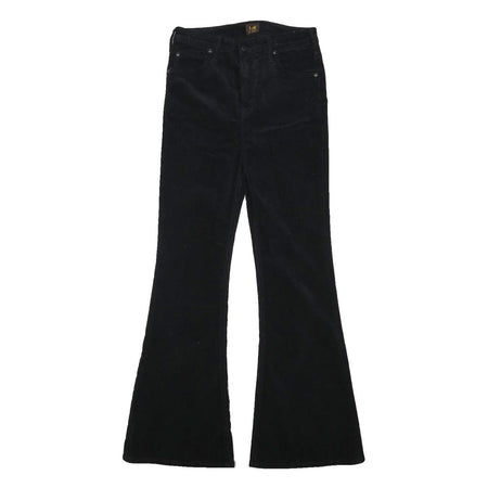 LEE Womens Cotton Blend Black Regular Flared Trousers W27 L30 Stylish Comfort