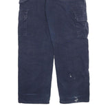 CARHARTT Mens Relaxed Blue Cargo Workwear Cotton Blend Trousers W32 L28