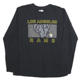 NFL Mens Black Los Angeles Rams Graphic T-Shirt L Long Sleeve Crew Neck