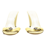 GUCCI Mule Heels Yellow Synthetic Womens UK 7