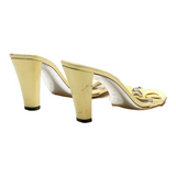 GUCCI Mule Heels Yellow Synthetic Womens UK 7