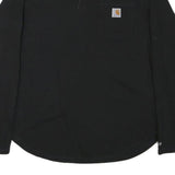 CARHARTT Womens Black Long Sleeve Crew Neck Relaxed Fit M Cotton Blend T-Shirt
