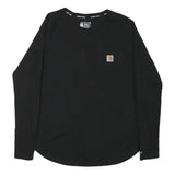 CARHARTT Womens Black Long Sleeve Crew Neck Relaxed Fit M Cotton Blend T-Shirt