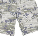 WOODPEEHES Mens Camouflage Cargo Shorts Grey Green Blue M W32 Cotton Blend