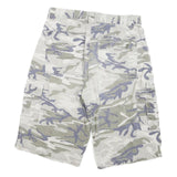 WOODPEEHES Mens Camouflage Cargo Shorts Grey Green Blue M W32 Cotton Blend
