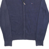 TOMMY HILFIGER Mens Navy Zip Up Plain Cotton Cotton Jumper M Classic Casual