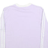 ADIDAS Womens Purple & White Long Sleeve Crew Neck T-Shirt UK 18 Casual Cotton