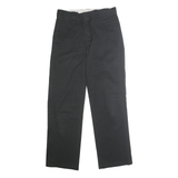DICKIES Mens Classic Black Polyester Blend Trousers W31 L31 Zip Closure