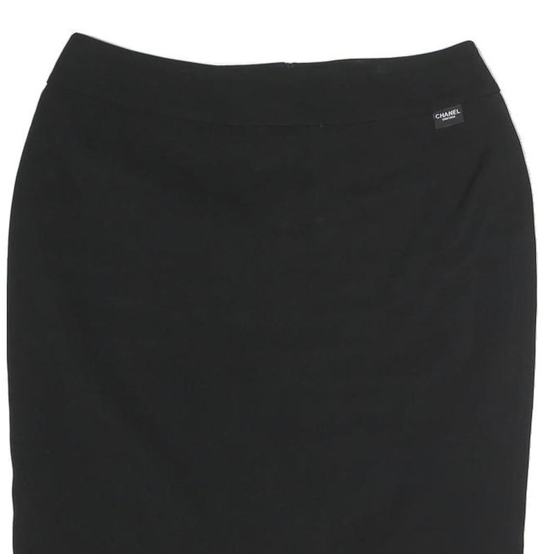CHANEL Womens Black Mini Cotton Skirt M Classic Elegant Style