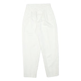 IMIGARIO Womens White Relaxed Trousers W24 L26 Polyester Blend Zip