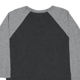 TRUE RELIGION Womens Grey & Black World Tour Graphic 3/4 Sleeve Crew Neck S