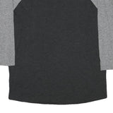 TRUE RELIGION Womens Grey & Black World Tour Graphic 3/4 Sleeve Crew Neck S