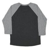 TRUE RELIGION Womens Grey & Black World Tour Graphic 3/4 Sleeve Crew Neck S