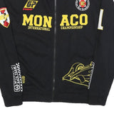 Mens Black Yellow Monaco Grand Prix Zip Jacket Cotton L Racing Graphic