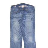 TRUE RELIGION Mens Blue Regular Straight Denim Medium W33 L33 Button Closure