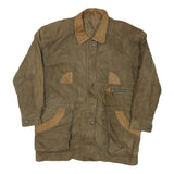 Womens Brown Leather Zip Jacket XL Patch Detail Classic Outerwear