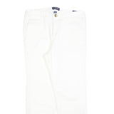 NAUTICA Womens Cotton Blend White Slim Straight Trousers W29 L27 Slim Fit Zip