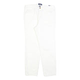 NAUTICA Womens Cotton Blend White Slim Straight Trousers W29 L27 Slim Fit Zip