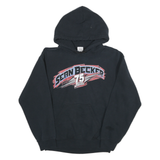GILDAN Womens Black Sean Becker 75 Motorsports Pullover Hoodie S Racing Car
