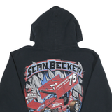 GILDAN Womens Black Sean Becker 75 Motorsports Pullover Hoodie S Racing Car