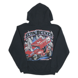 GILDAN Womens Black Sean Becker 75 Motorsports Pullover Hoodie S Racing Car