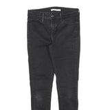 LEVI'S 710 Womens Slim Black Denim Raw W26 L26 Skinny Zip Jeans