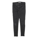 LEVI'S 710 Womens Slim Black Denim Raw W26 L26 Skinny Zip Jeans
