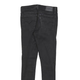 LEVI'S 710 Womens Slim Black Denim Raw W26 L26 Skinny Zip Jeans