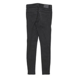 LEVI'S 710 Womens Slim Black Denim Raw W26 L26 Skinny Zip Jeans