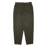 FADEOUT Womens Cotton Blend Dark Green Relaxed Straight Trousers W32 L28 Casual