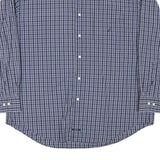 NAUTICA Mens Blue & Navy Check Shirt XL Long Sleeve Button Down Casual