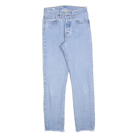 LEVI'S 501 Womens Jeans Blue Regular Straight Denim Light W25 L28 Classic Fit